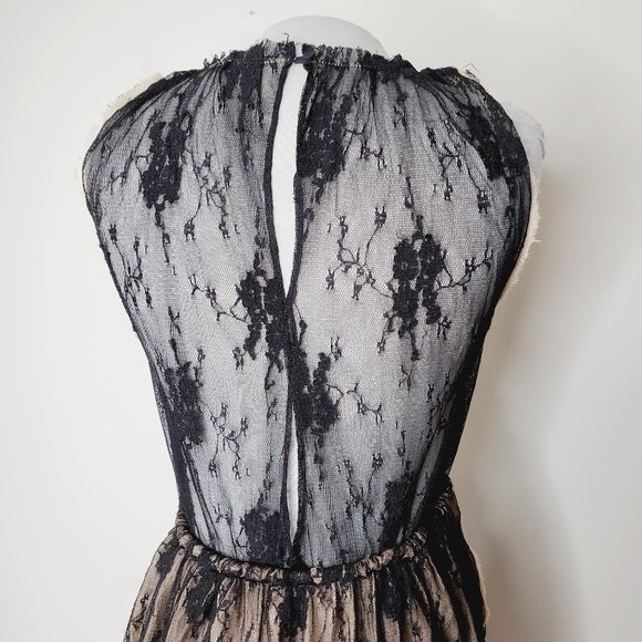 ARITIZIA WILFRED Silk Tulle Lace Cream/Black Dress - Picture 6 of 9